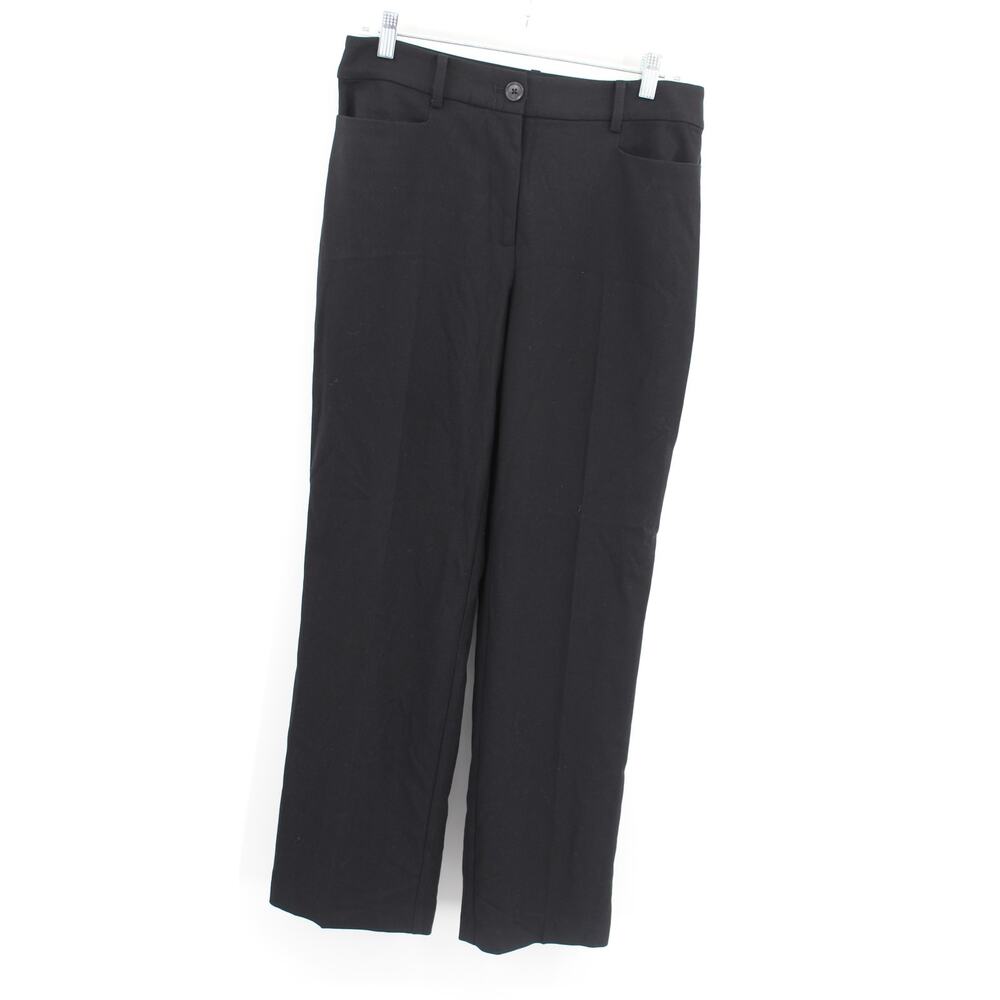 Loft The Parker Straight Leg High Rise Pants Size 8 Black Stretch